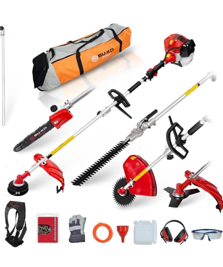 5 in 1 multifunctional garden petrol strimmer,hedge cutter, chansaw