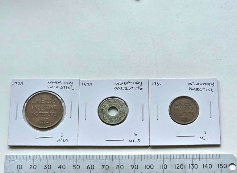 Collection Lot 1927 & 1935 Antique Mandatory Palestine Coin 1,2,5 Mils