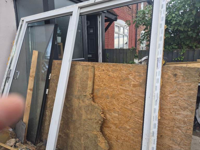 Used White UPVC French Doors with Glass Panels