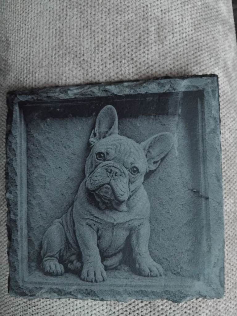 French bulldog on slate coaster 
