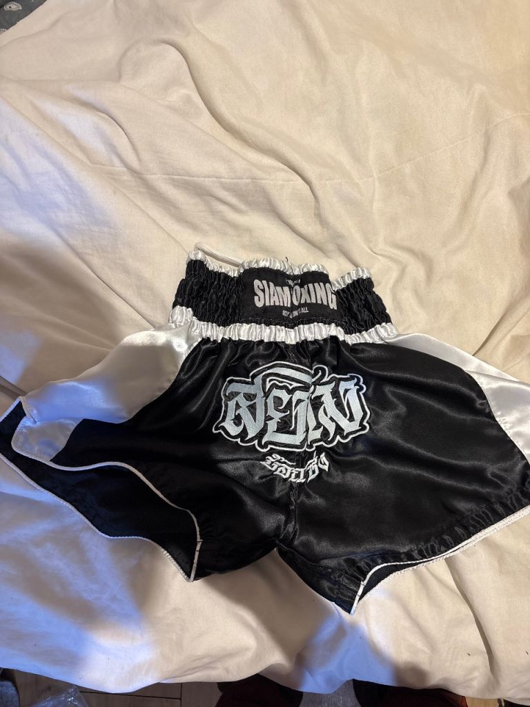 Siam Boxing Muay Thai Shorts - Black & White, Good Condition