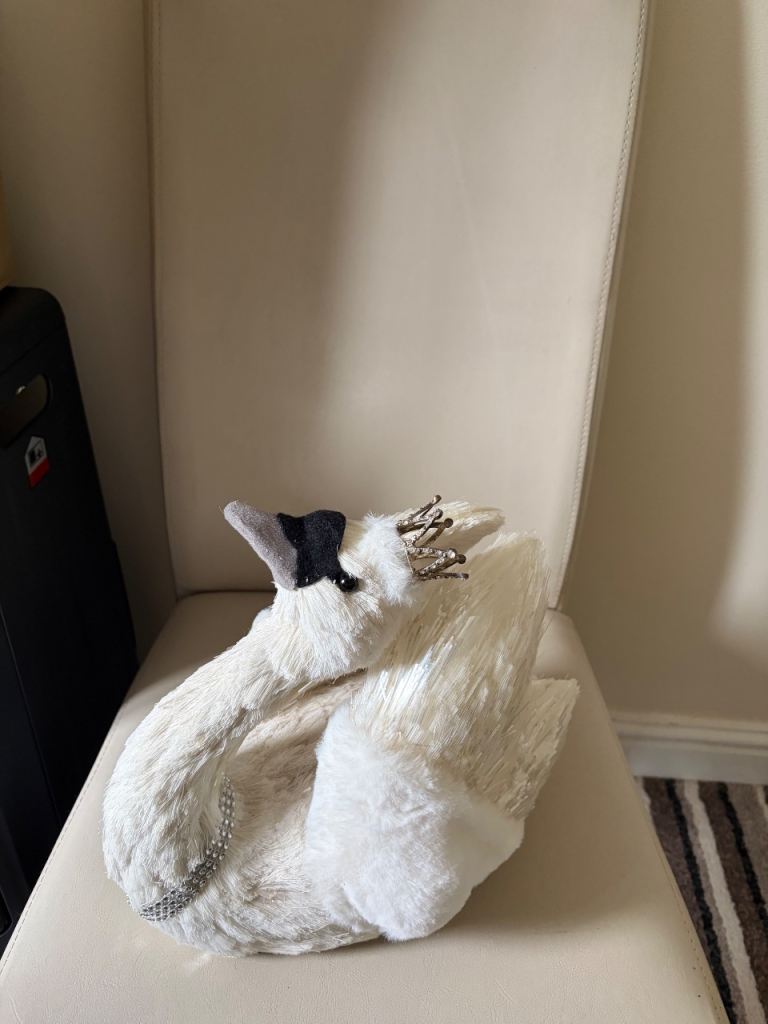 White Swan Room Decoration with Crown – As Good As New