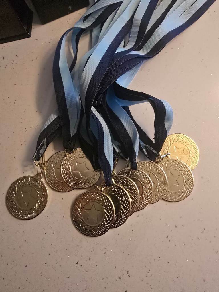 Football trophies and medals 