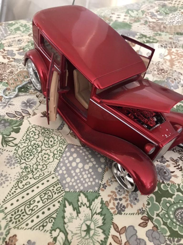 Cast hot rod model car 