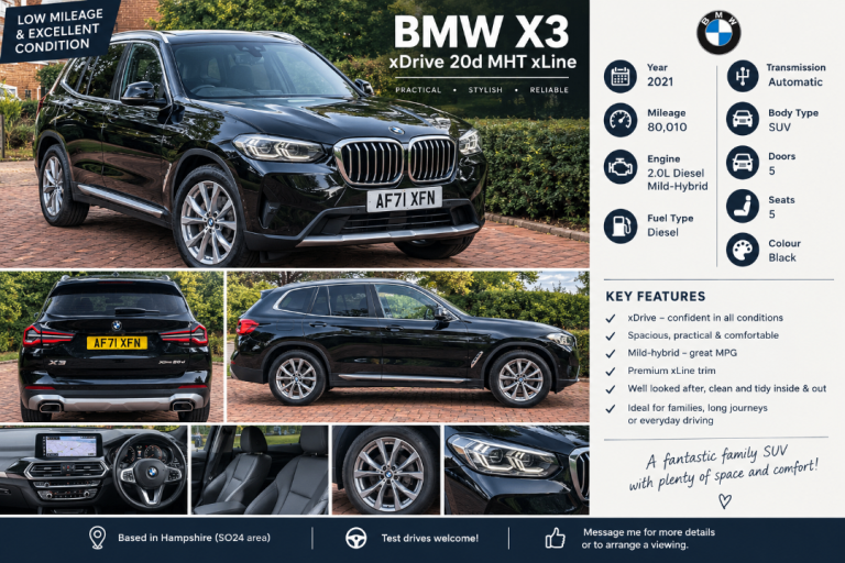 BMW, X3, Estate, 2021, Semi-Auto, 1995 (cc), 5 doors