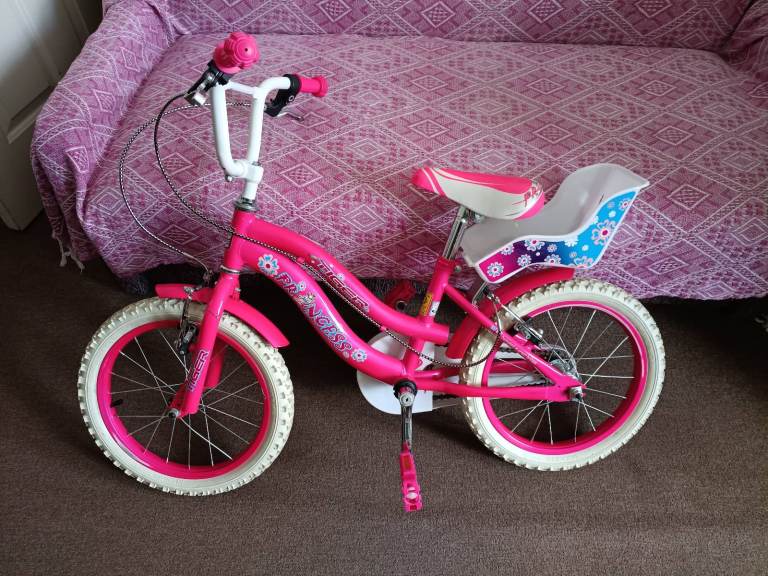 Like new Pink Girls Bike 16 inch with Dolls Back Seat, used couple of times only