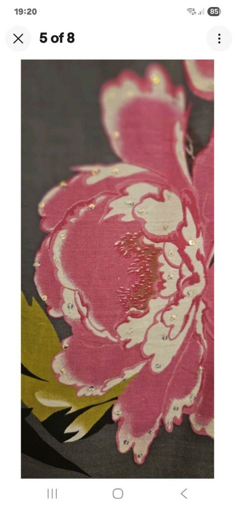 Monsoon Lined Size 12 Silver Grey Embellished Pattern Skirt