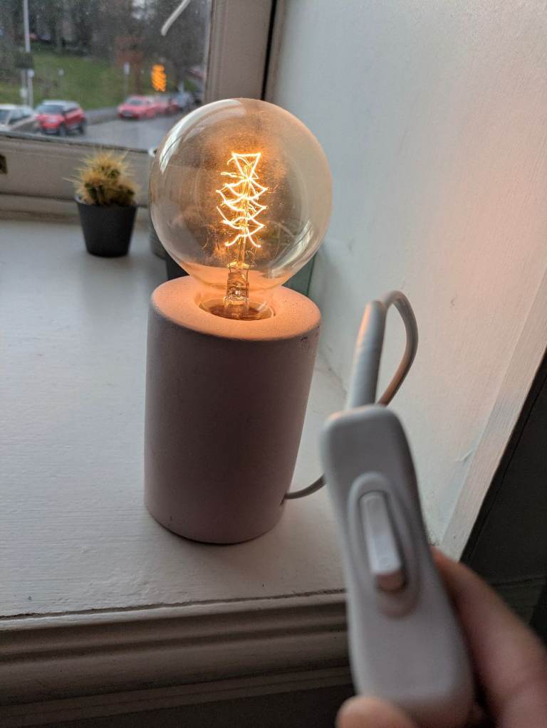 Baby Pink Table Lamp with extra bulb