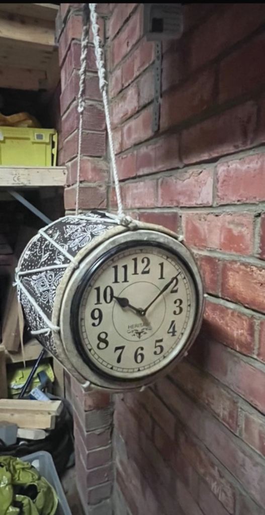 Wall Clock New reclaimed Bongo Drum