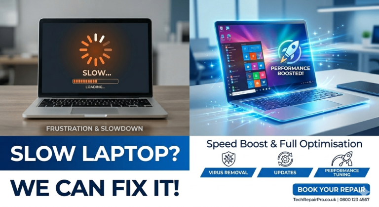 Laptop Speed Boost Wimbledon | Full Optimisation, Virus Removal & Performance Tuning