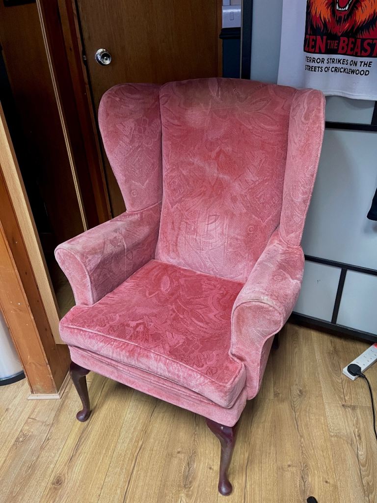 Vintage Velvet Wingback Armchair - Classic Style