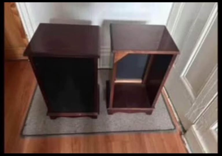 Wooden 22 inch speaker cabinets with grill - can fit a 18 inch tall speakers