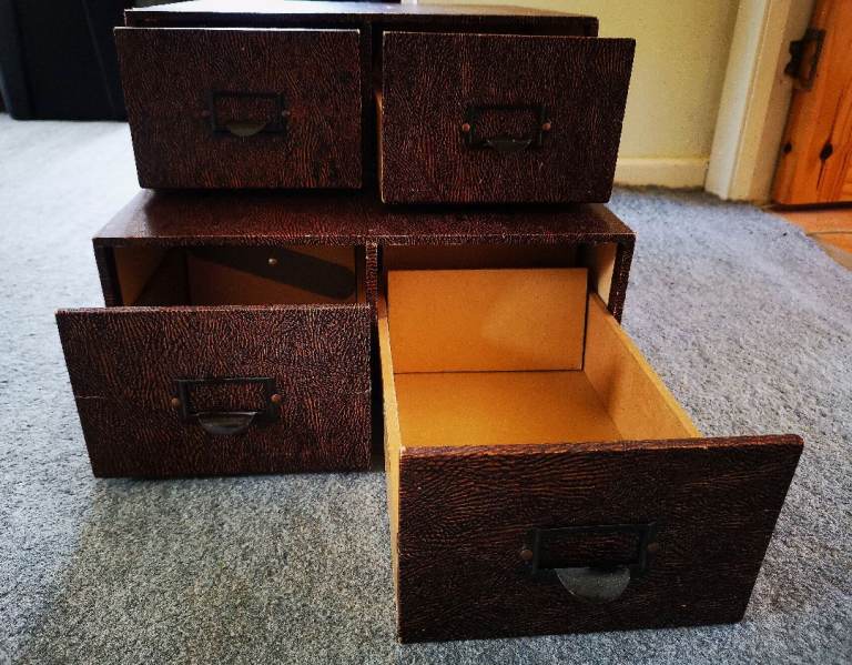 2 x Brown Card Filing System Boxes - FREE Storage Sorting File