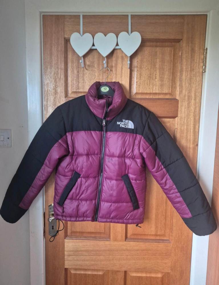 The North Face Puffer Jacket Size XS – Burgandy/Black, Good Condition