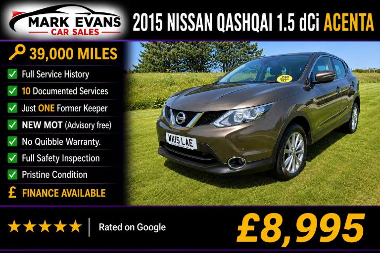 2015 Nissan Qashqai 1.5 dCi Acenta [Smart Vision Pack] 5dr HATCHBACK Diesel Manual