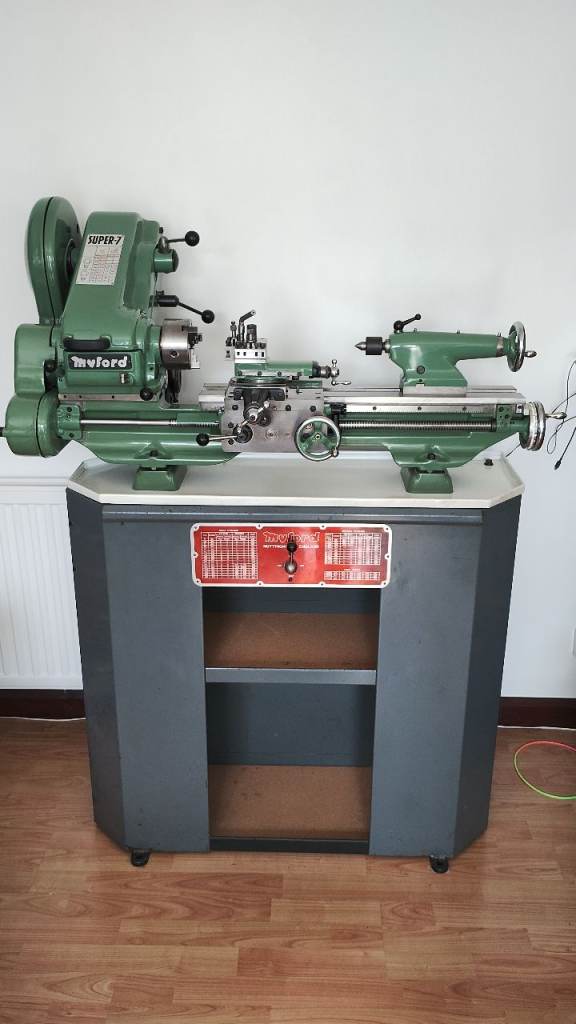 Myford Super 7 Lathe With Power Cross Feed in Mint Condition and Accessories (imperial)