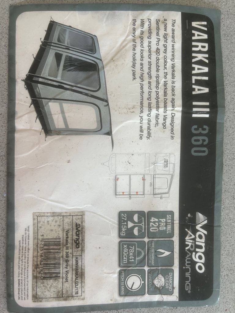 Vango Varkala III 360 Air Awning - Excellent Condition