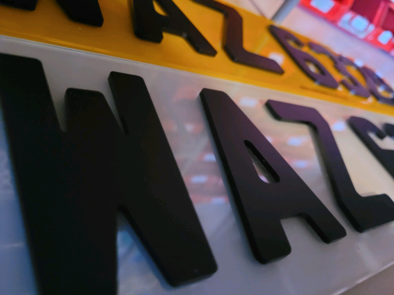 3mm Matte Black 4D Car Number Plates
