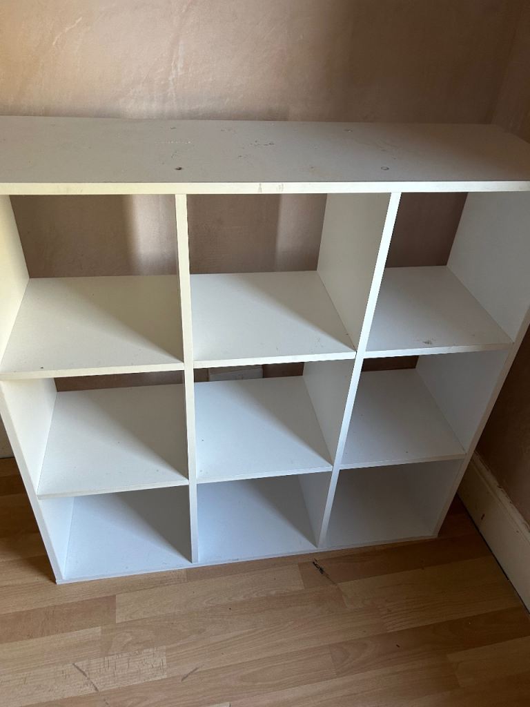 White 9-Cube Storage Unit - Good for Books or Toys