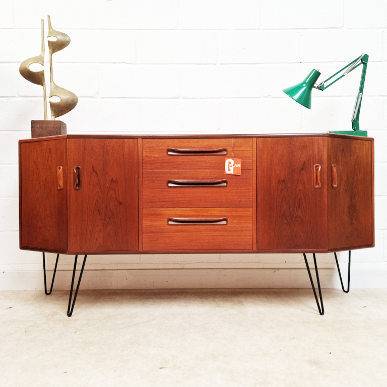 V.B Wilkins for G Plan Vintage Mid Century Danish Design Medium Teak Sideboard Credenza PG349