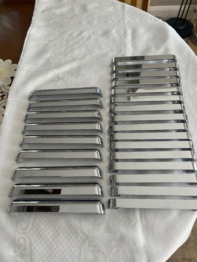 Chrome kitchen unit handles