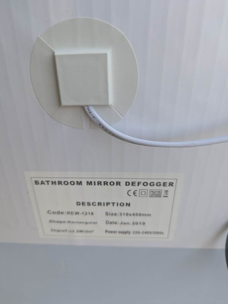 Bathroom Mirror Defogger with Silver Frame – As Good As New