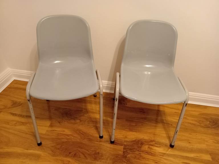 Grey Plastic Stacking Chairs