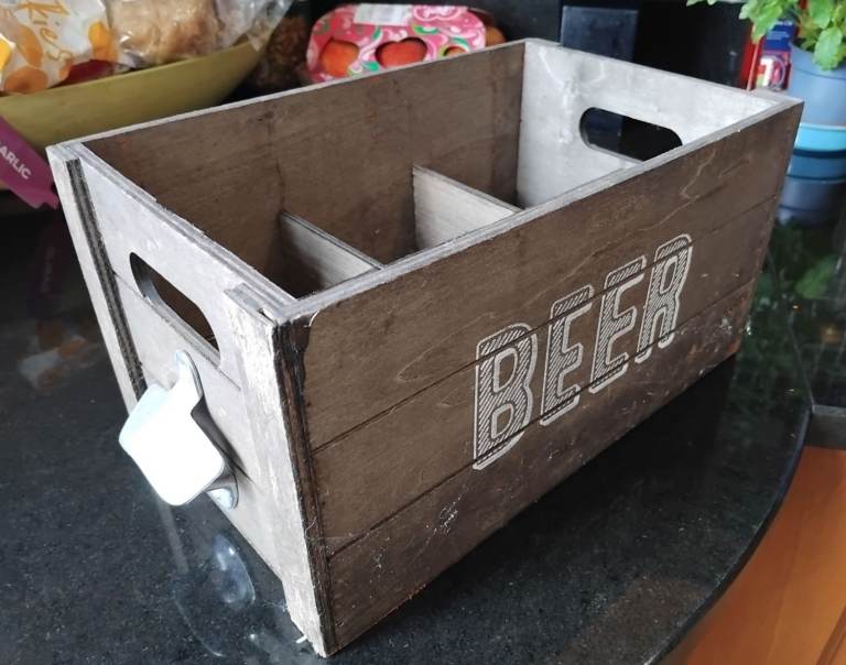 Wooden Beer Caddy with Bottle Opener (x2)