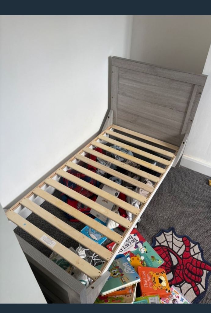 Toddler Bed Frame - Grey Wood Finish