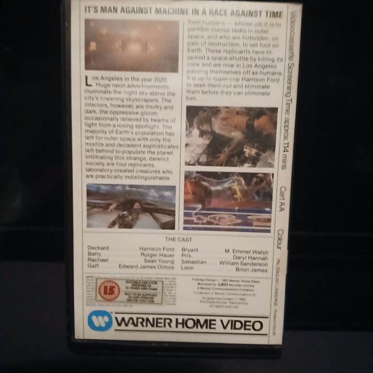 Pre Cert ex rental Warner Home Video Blade Runner VHS – Good Condition ...