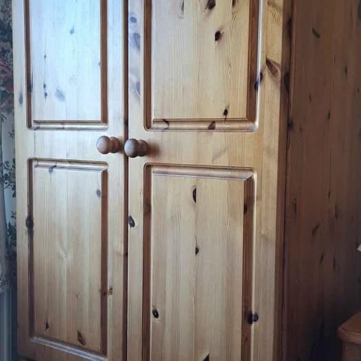 Pine Wardrobe with matching Chest of Drawers, Single headboard-Good Condition