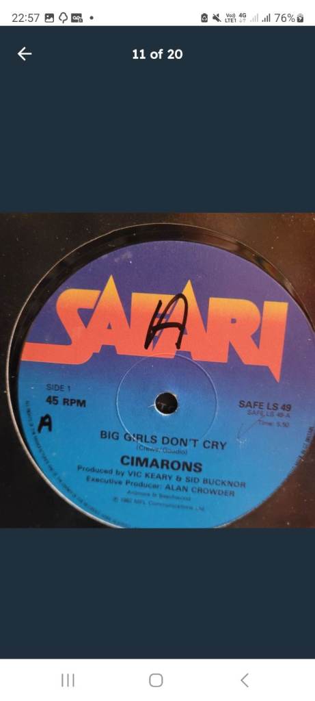 The Cimarons - Big Girls Don't Cry (12")