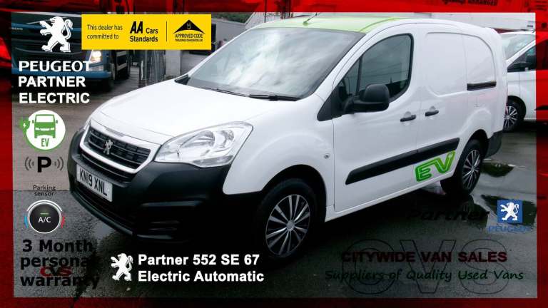 2019 Peugeot Partner 552 SE 67 Electric Van Automatic NO VAT PANEL VAN Electric Automatic