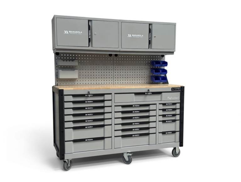 New 19 Drawer Tool Boxes Toolbox With Top Cabinets + Pegboard Toolchests