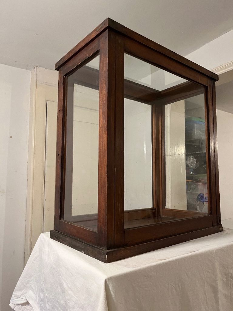 Wooden Display Case with Glass Panels