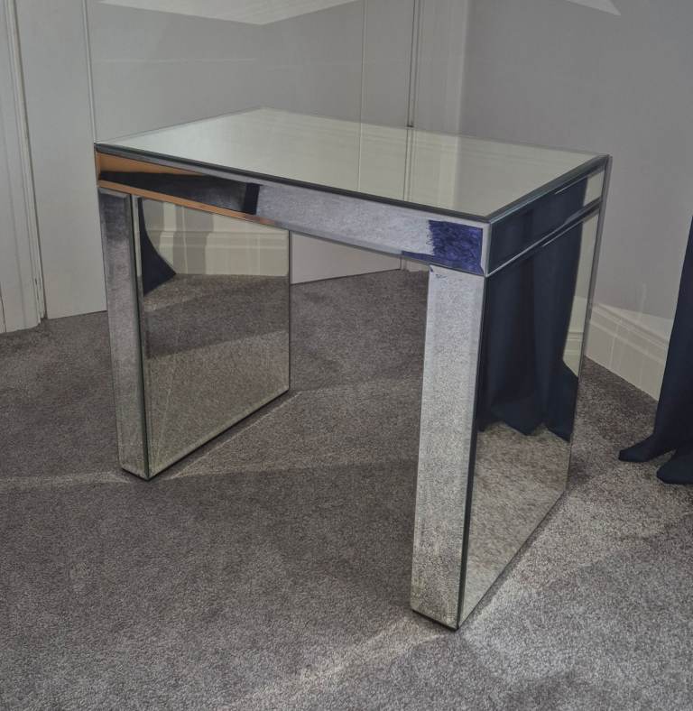 Mirrored Glass Side Table - Collection Only