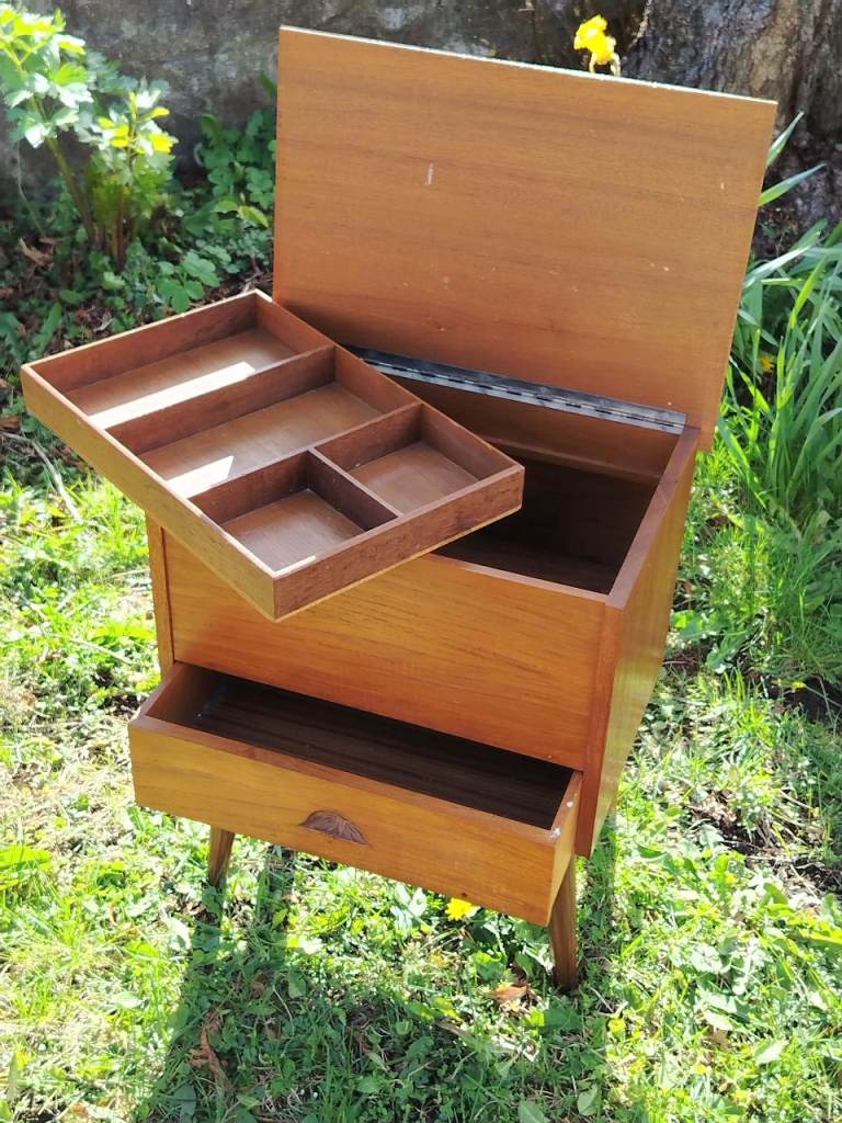 Vintage Sewing Box and its contents 