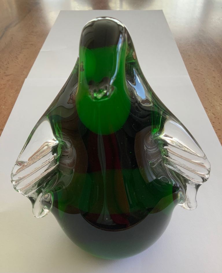 Wedgwood Glass large Green penguin ornament/paperweight