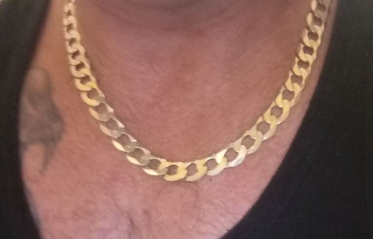 64 grams sterling silver gold plated 14 ct chain "22