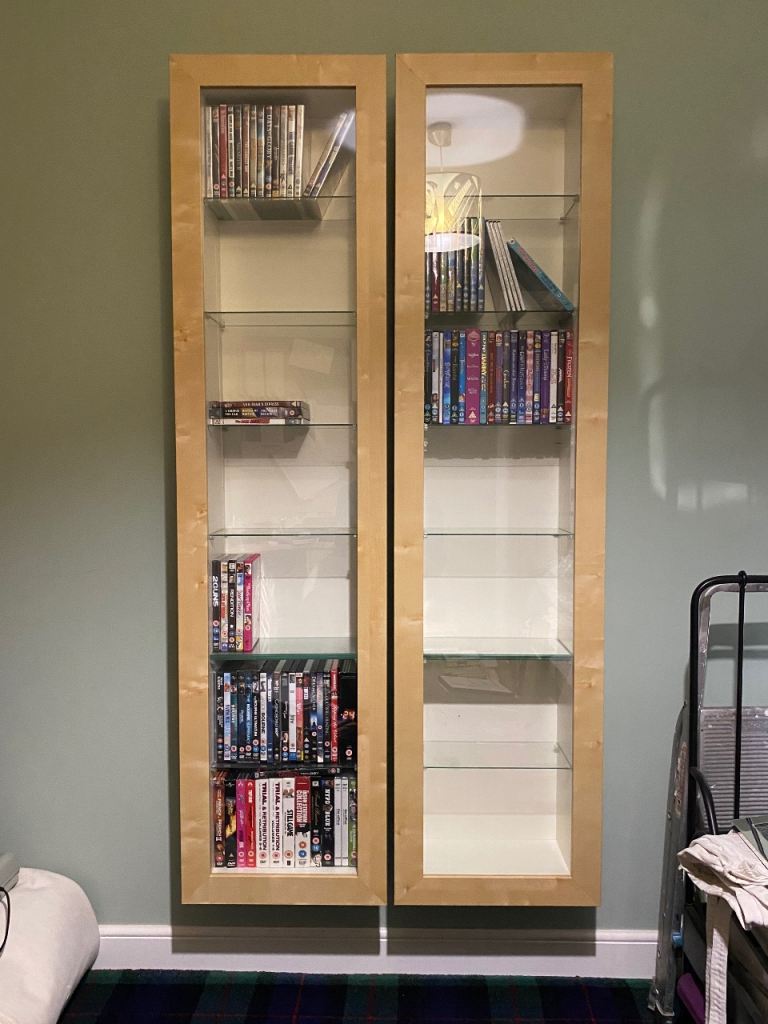 IKEA Display Cabinets, wall mounted.