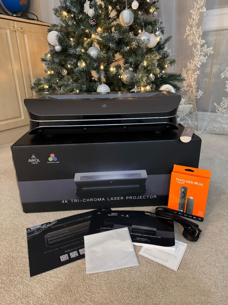 AWOL Vision 4K Tri-Chroma Laser Projector LTV-2500 + Fire TV Stick 4K Max