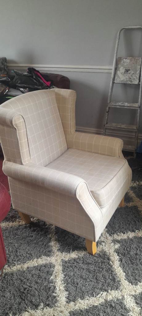 Patterned cloth armchair