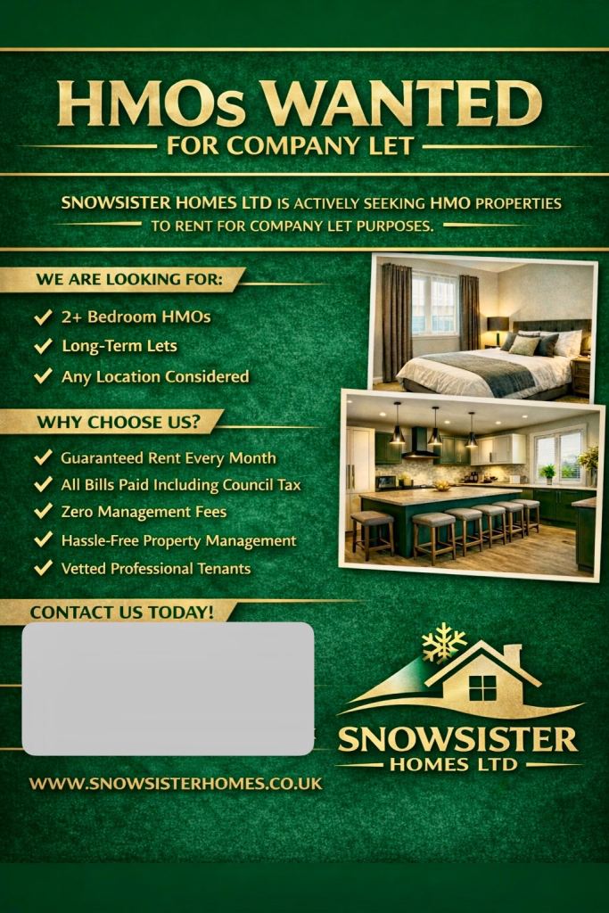 LANDLORDS & AGENTS – We take your HMO on a company let GUARANTEED RENT 