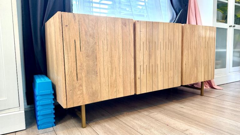 Solid wood sideboard with brass details - minimalist, modern, elegant 