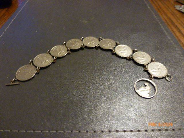 Belgium 50c coin bracelet.