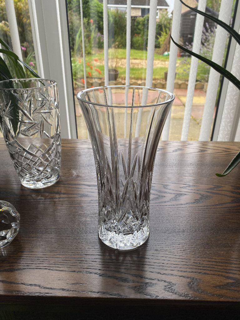 Crystal cut glass vase