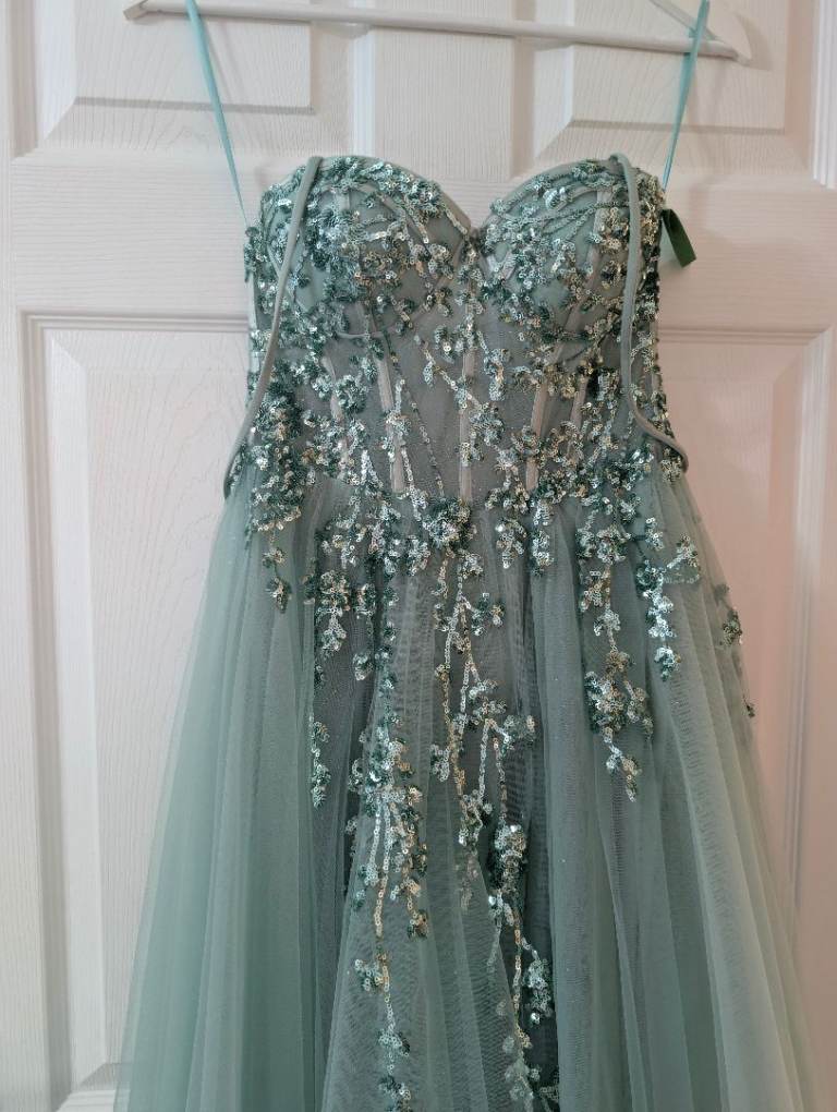 Sage green prom dress great condition 