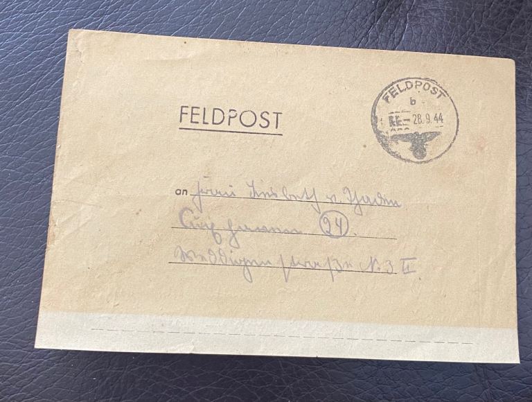 WWII German Feldpost Letter with Map – Dated 1944