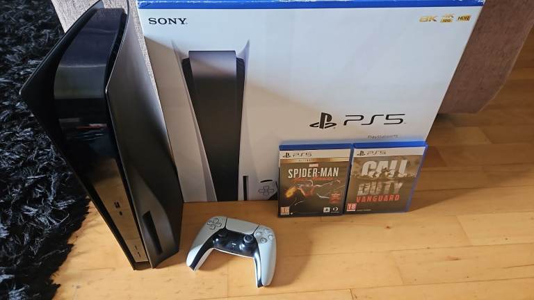 Ps5 Black Disc Version boxed like new includes 3 Games & Controller. £349