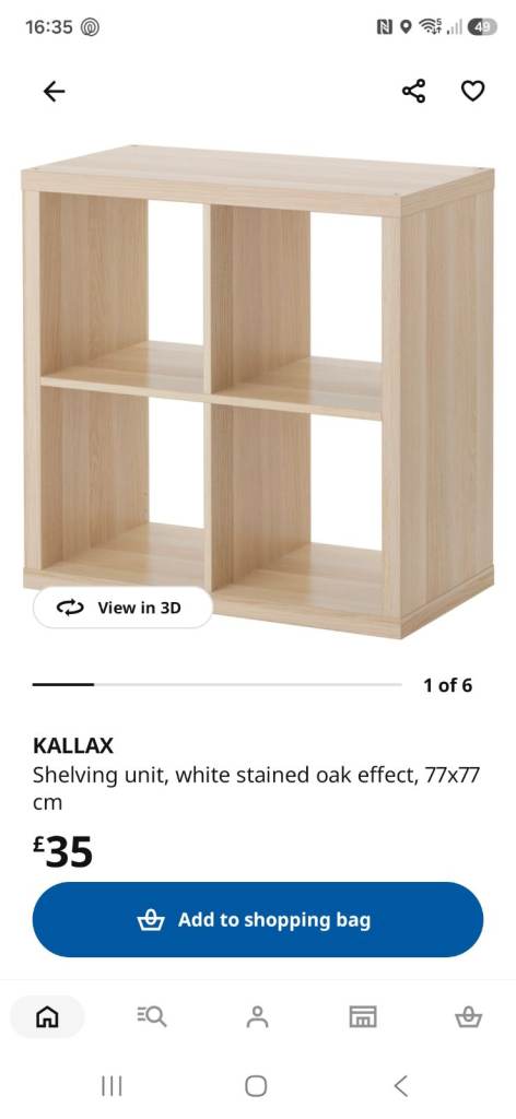 Ikea Kallax light oak square shelves storage unit & boxes